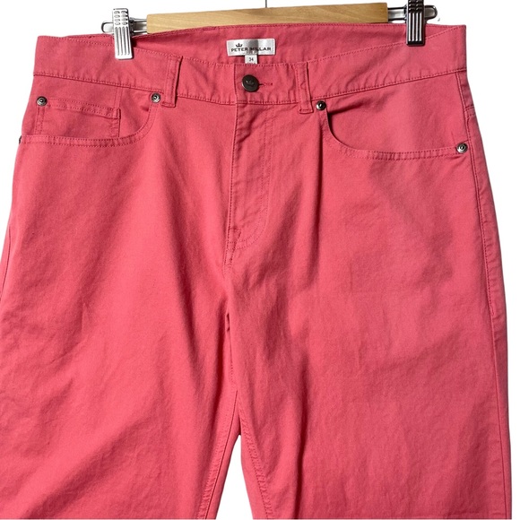 Peter Millar Slim Fit Chino Soft Touch Twill Trouser Pants Cape Red Pima Cotton - Picture 3 of 10